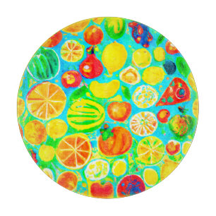 Planche À Découper Motif aux fruits colorés. Commandez dès maintenant