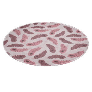 Planche À Découper motif aux plumes de paons