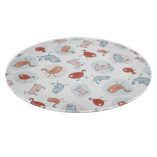 Planche À Découper motif avec des oiseaux de bande dessinée