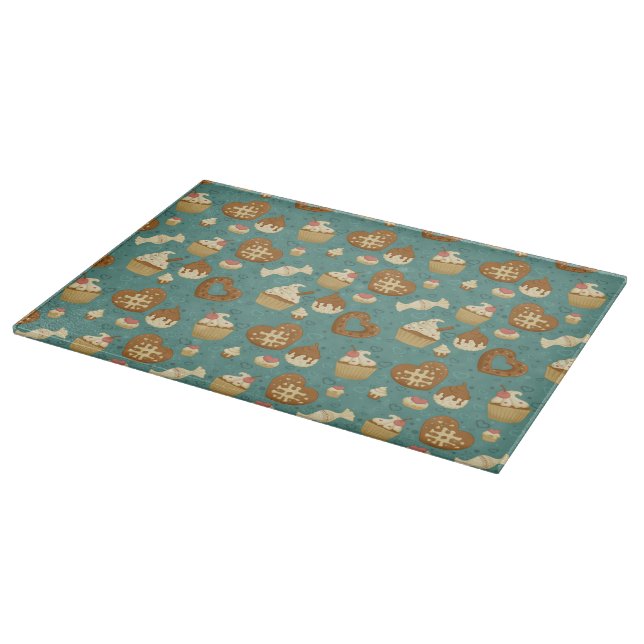 Planche À Découper Motif avec des petits gâteaux et des sucreries (Coin)