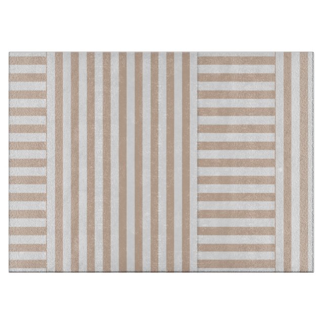 Planche À Découper motif beige blanc rayé (Devant)