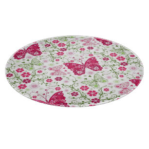 Planche À Découper Motif blanc floral