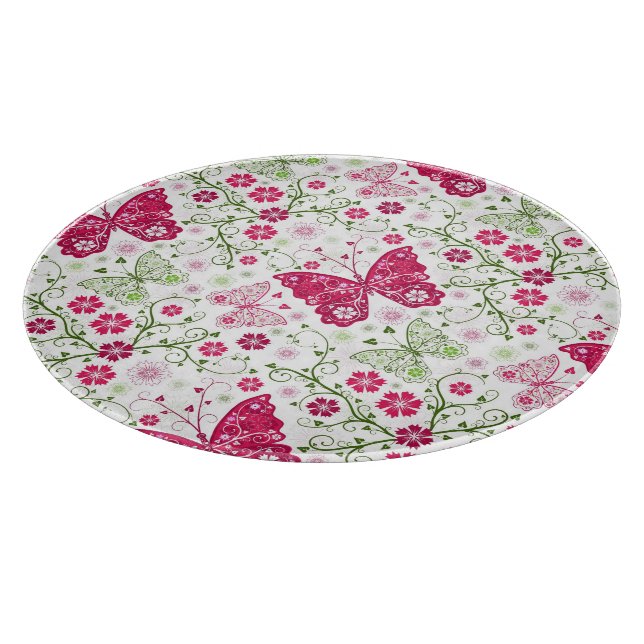 Planche À Découper Motif blanc floral (Coin)