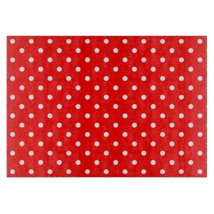Planche À Découper Motif blanc rouge de tache de point de polka