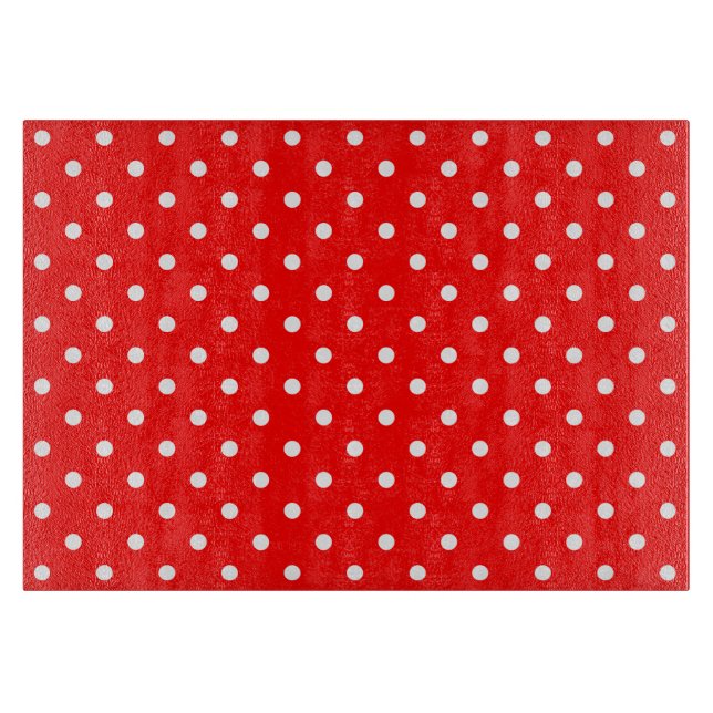 Planche À Découper Motif blanc rouge de tache de point de polka (Devant)