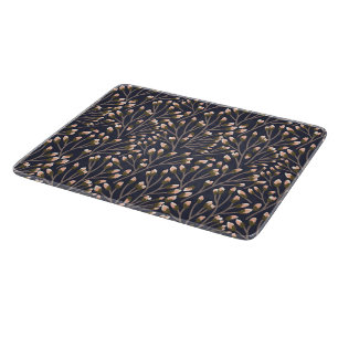 Planche À Découper Motif botanique de couleur bleue de style vintage