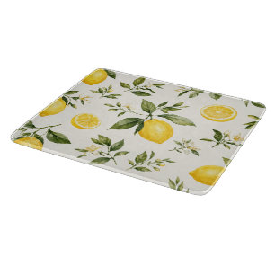 Planche À Découper Motif botanique élégant de fleur de citron à l'aqu