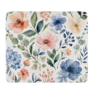 Planche À Découper Motif botanique moderne de fleur sauvage à l'aquar