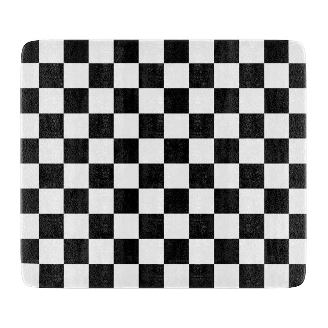 Planche À Découper Motif chèque À damiers noir blanc (Devant)