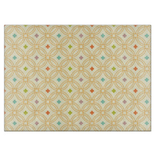 Planche À Découper Motif circulaire à verrouillage géométrique rétro