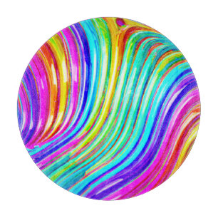 Planche À Découper Motif d'abstraction arc-en-ciel 3D