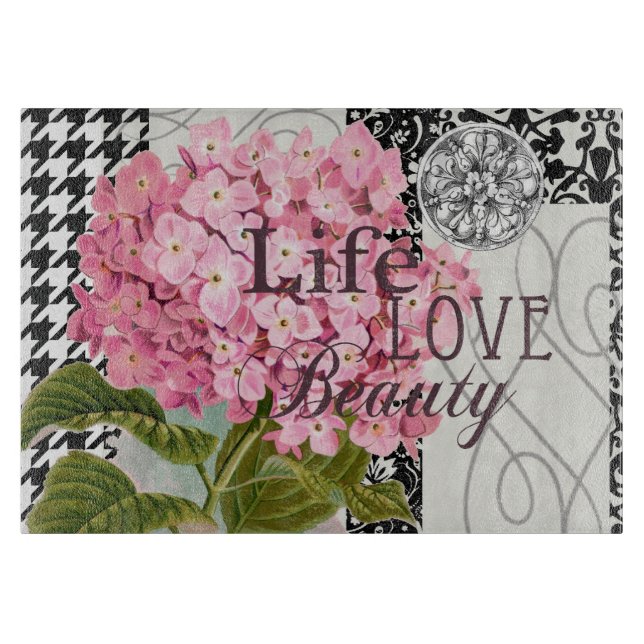 Planche À Découper Motif Damas Décor Floral Joli (Devant)