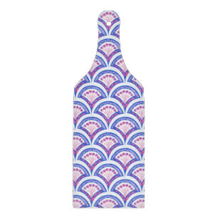 Planche À Découper motif damassé floral bleu