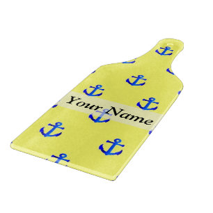 Planche À Découper Motif d'ancre jaune