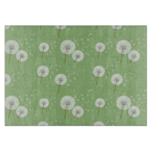 Planche À Découper Motif Dandelion sur Green Arrière - plan