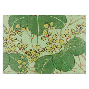 Planche À Découper Motif d'art botanique floral de la feuille japonai