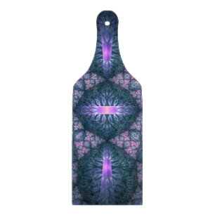 Planche À Découper motif d'art fractal 3D Turquoise violet rose