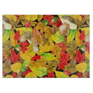 Planche À Découper Motif d'automne aquarelle