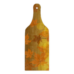 Planche À Découper Motif d'automne avec feuilles d'érable en chute et