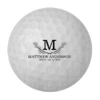 Motif de balle de golf personnalisé Nom Monogramme
