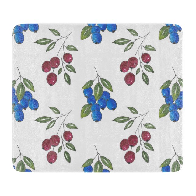 Planche À Découper Motif de Bourgogne et bleuets (Devant)