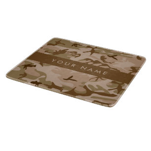 Planche À Découper Motif de camouflage du désert, Votre nom, Personna