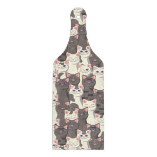 Planche À Découper Motif de chats blancs et gris
