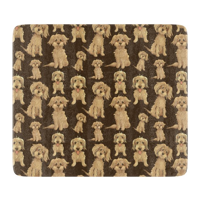 Planche À Découper Motif de chien Brown labradoodle doré (Devant)