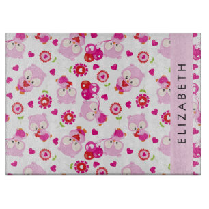 Planche À Découper Motif De Chouettes, Chouettes Mignonnes, Chouettes