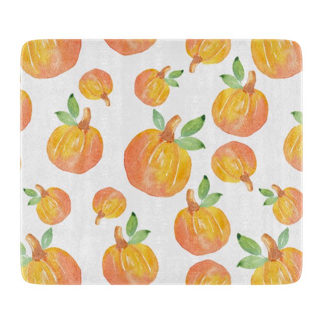 Planche À Découper Motif de Citrouille d'aquarelle 3 (Devant)
