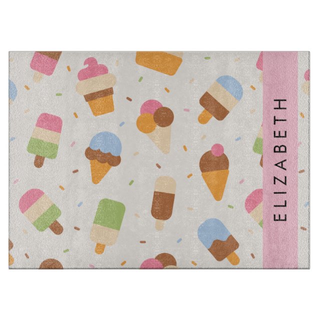 Planche À Découper Motif de crème glacée, cône de crème glacée, Votre (Devant)