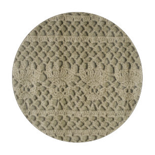 Planche À Découper Motif de dentelle artisanale vert olive