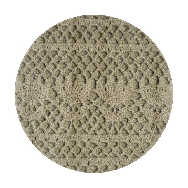 Planche À Découper Motif de dentelle artisanale vert olive (Devant)