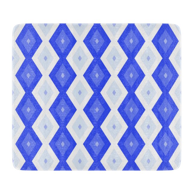 Planche À Découper Motif de diamant bleu royal (Devant)