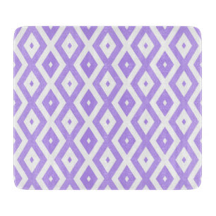 Planche À Découper Motif de diamants violet et blanc