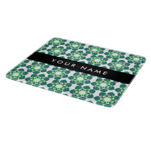 Planche À Découper Motif de feuille, feuilles vertes, votre nom