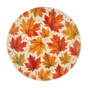 Planche À Découper Motif de feuilles d'érable d'automne   Feuille rou