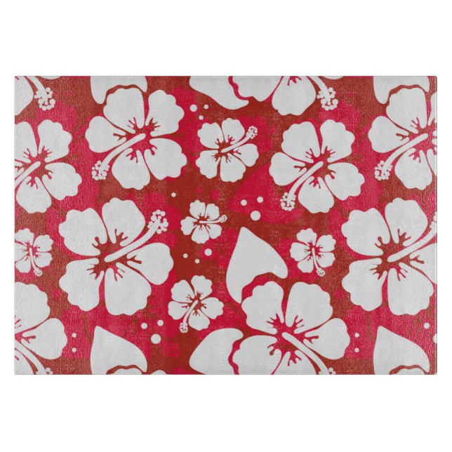 Planche À Découper Motif de fleurs de ketmie (Devant)