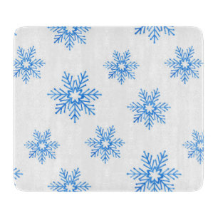 Planche À Découper Motif de flocons d'eau bleu