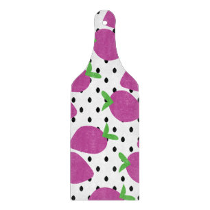 Planche À Découper Motif de fruit à graines noires et fraise violette