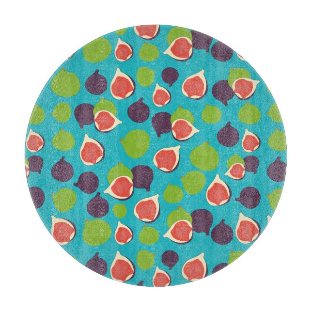 Planche À Découper Motif de fruits d'été à la fibre méditerranéenne (Devant)