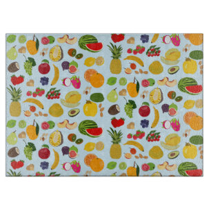 Planche À Découper Motif de fruits d'été coloré