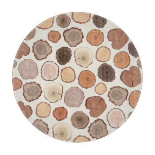 Planche À Découper Motif de la forêt des anneaux d'arbre