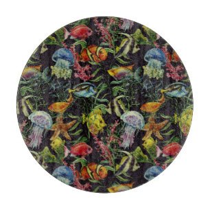 Planche À Découper Motif de la vie marine de couleur 1