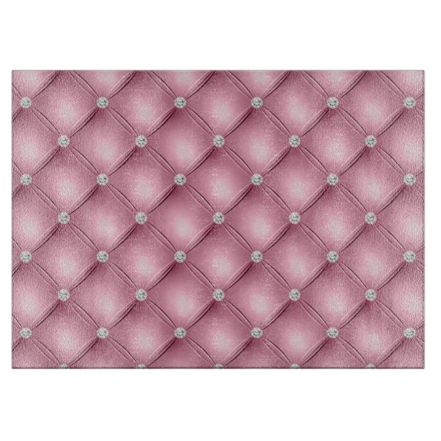 Planche À Découper Motif de luxe en diamant rose clair (Devant)