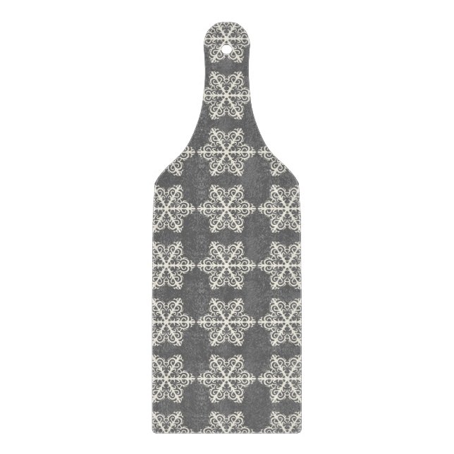 Planche À Découper Motif de mandala contemporain | Gris d'ardoise (Devant)