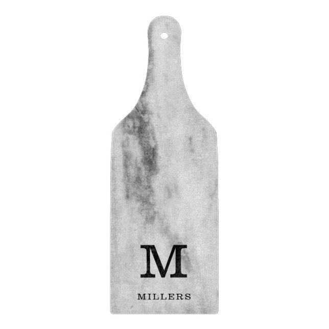 Planche À Découper Motif de marbre personnalisé Monogramme de nom de  (Devant)
