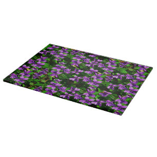 Planche À Découper Motif de mosaïque en bois de violet de fleur WI