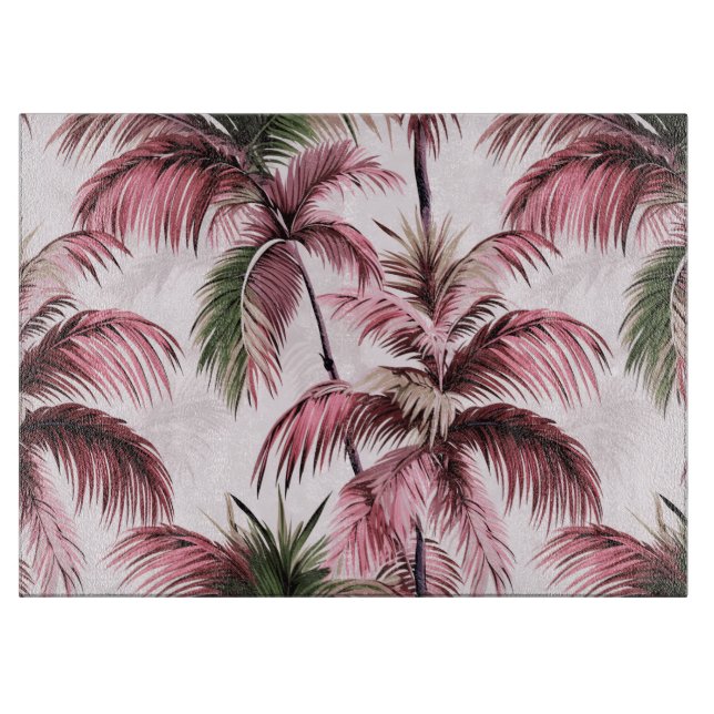Planche À Découper Motif de palme Ethereales rosé (Devant)