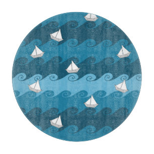 Planche À Découper Motif de papier de bateaux